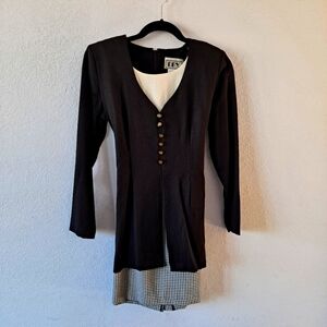 DBY Vintage Black Plaid Dress